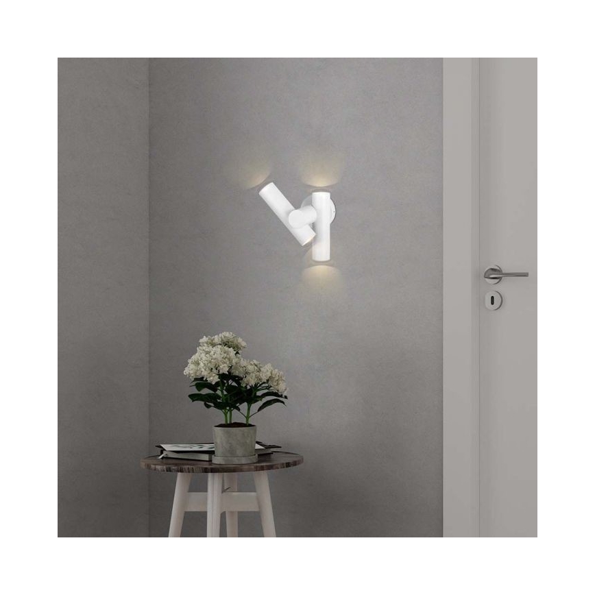 LED Außenwandleuchte flexibel 2xLED/3W/230V 3000K IP44 Weiß