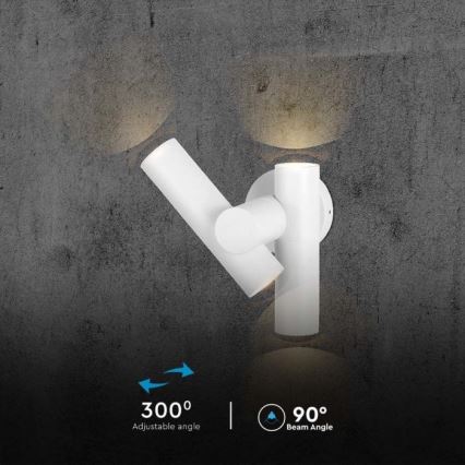 LED Außenwandleuchte flexibel 2xLED/3W/230V 3000K IP44 Weiß