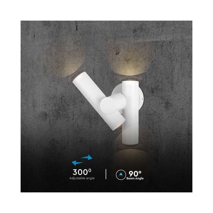 LED Außenwandleuchte flexibel 2xLED/3W/230V 3000K IP44 Weiß