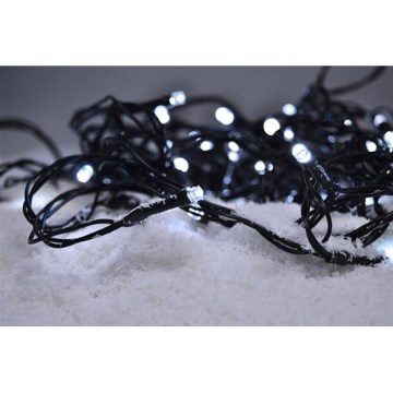 LED-Außen-Weihnachts-Lichterkette 100xLED/8 Funktionen IP44 13 m kaltweiß