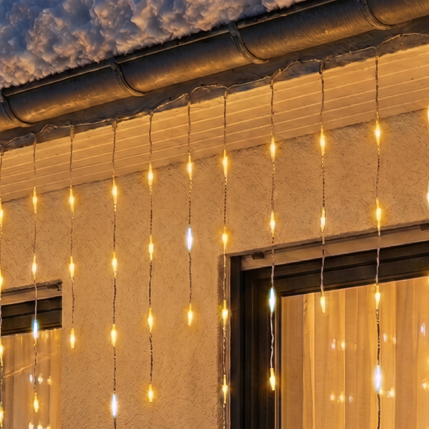 LED-Außen-Weihnachts-Lichterkette 1200xLED/230V 25x0,56 m IP44 warmweiß/kaltweiß