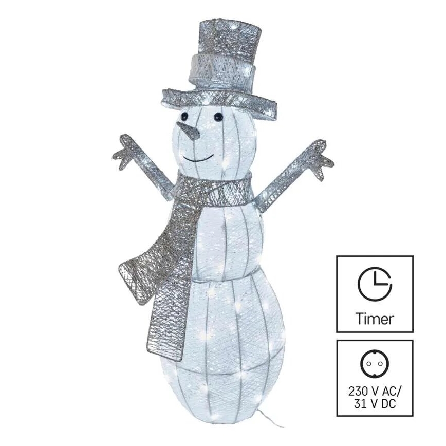 LED Außen-Weihnachtsdekoration 80xLED/3,6W/230V IP44 82 cm Schneemann