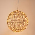 LED-Außen-Weihnachtsdekoration 300xLED/230V Ø 25 cm IP44 warmweiß Kugel/schwarz