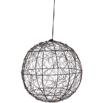 LED-Außen-Weihnachtsdekoration 300xLED/230V Ø 25 cm IP44 warmweiß Kugel/schwarz