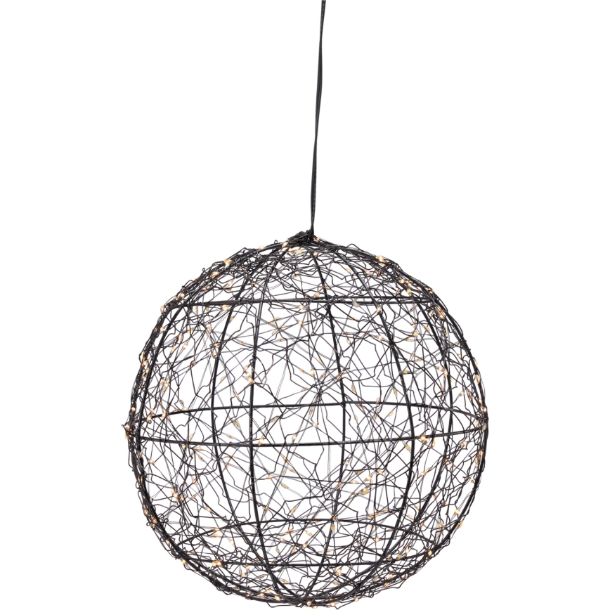 LED-Außen-Weihnachtsdekoration 300xLED/230V Ø 25 cm IP44 warmweiß Kugel/schwarz