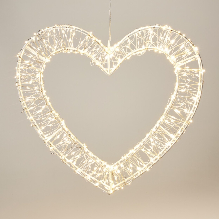 LED Außen-Weihnachtsdekoration 500xLED/6W/230V 36 cm IP44 warmweiß Herz/weiß