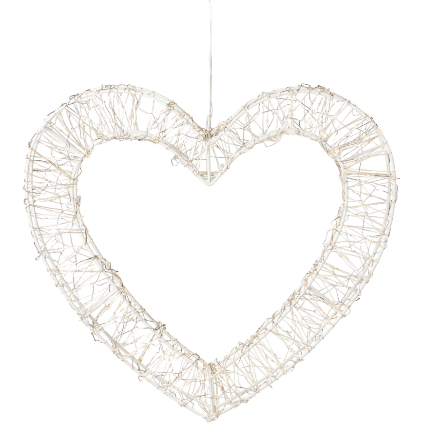 LED Außen-Weihnachtsdekoration 500xLED/6W/230V 36 cm IP44 warmweiß Herz/weiß