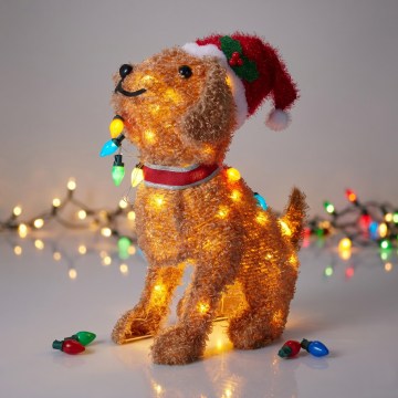 LED Außen-Weihnachtsdekoration 70xLED/230V 55 cm IP44 Hund
