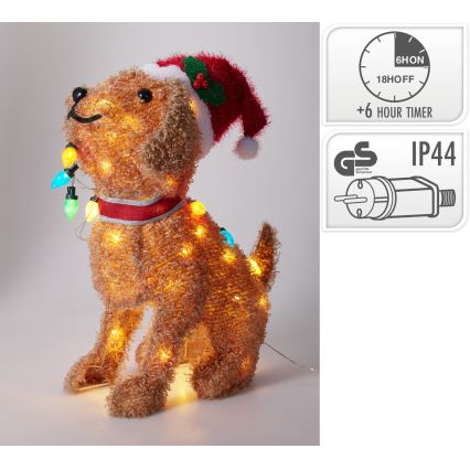 LED Außen-Weihnachtsdekoration 70xLED/230V 55 cm IP44 Hund