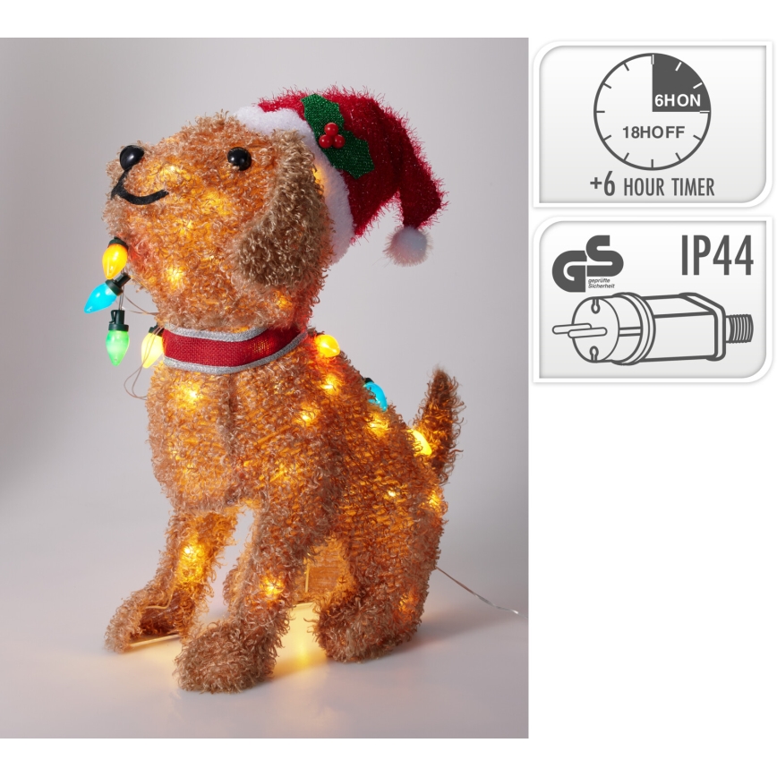 LED Außen-Weihnachtsdekoration 70xLED/230V 55 cm IP44 Hund