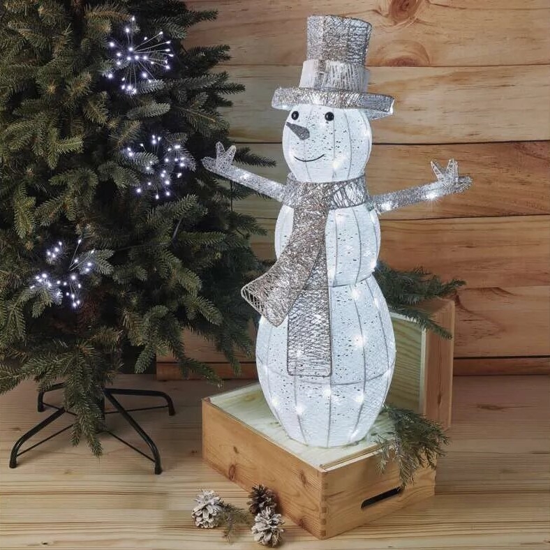 LED Außen-Weihnachtsdekoration 80xLED/3,6W/230V IP44 82 cm Schneemann