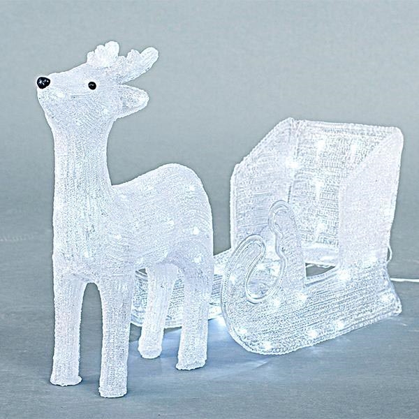 LED Außen-Weihnachtsdekoration LED/3,6W/230V IP44 kaltweiß Rentier