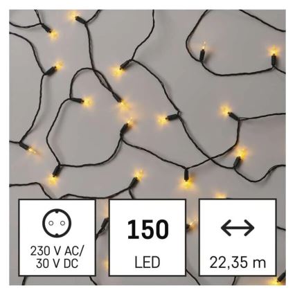 LED Außen-Weihnachtslichterkette 150xLED/27,35m IP44 Vintage