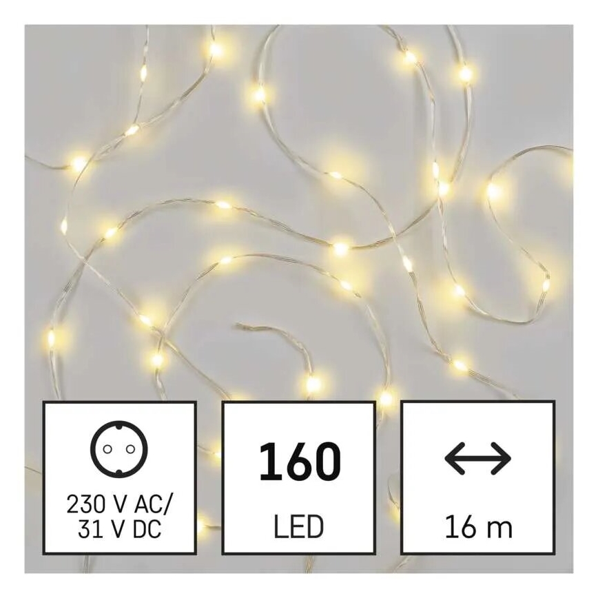 LED Außen-Weihnachtslichterkette 160xLED/21m IP44 warmweiß