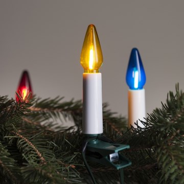 LED Außen-Weihnachtskette FELICIA FILAMENT 20xE10 19m mehrfarbig/warmweiß IP44, Hergestellt in Tschechien