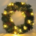 LED Außen-Weihnachtskranz 15xLED/3xAA IP44