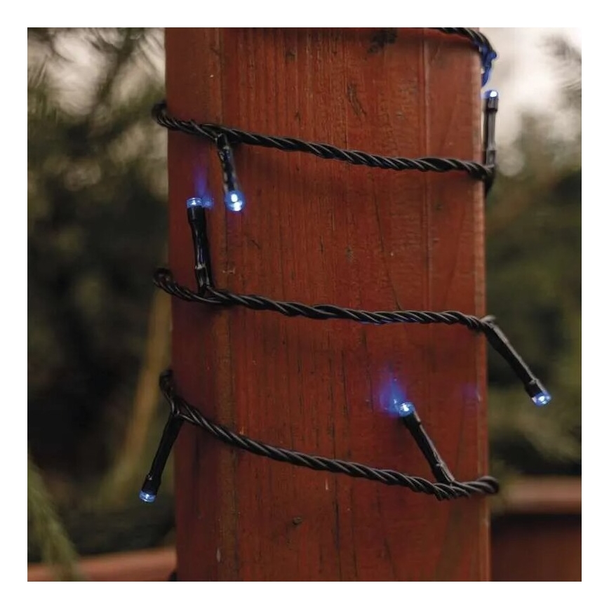 LED-Außen-Weihnachtslichterkette, 100 LEDs, 10 m, IP44, blau