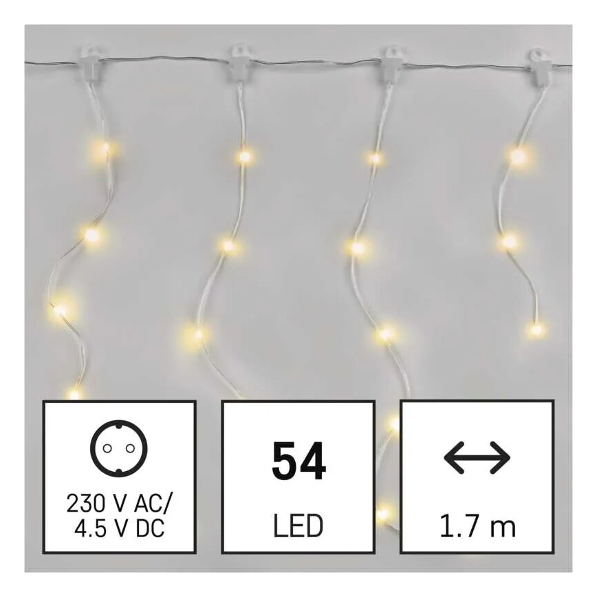 LED-Außen-Weihnachtslichterkette 54xLED/8 Funktionen 6,7x0,7m IP44 warmweiß