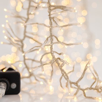 LED-Außen-Weihnachtslichterkette CLUSTER 588xLED/8, 8 Funktionen, 8,5 m, IP44, warmweiß