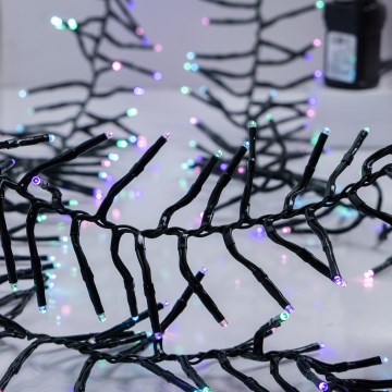 LED-Außen-Weihnachtslichterkette CLUSTER 768xLED/8 Funktionen 9 m IP44 warmweiß