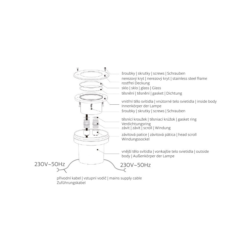 LED-Außenauffahrtsleuchte ROAD LED/0,5W/230V IP67 6000K