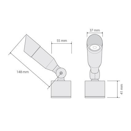 Panlux OKN-1LED/S - LED Außenleuchte OKO 1xLED/1W/350mA