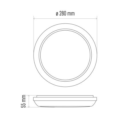 LED Außendeckenleuchte DORI LED/24W/230V IP54 rund