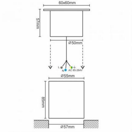 LED-Außeneinfahrtleuchte LED/4W/85-264V IP67 2800K