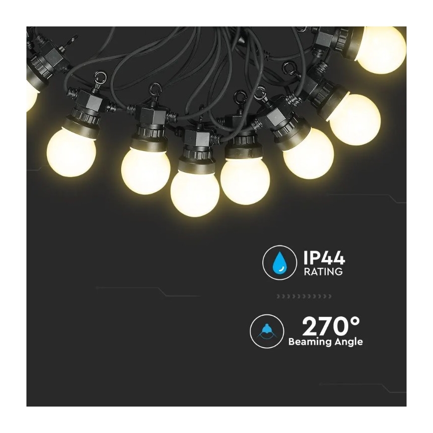 LED-Außenkette STRING 10m 20xLED/0,5W/230V IP44 6000K
