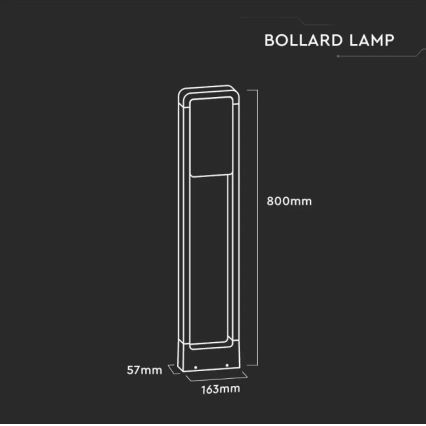 LED-Außenlampe SAMSUNG CHIP LED/10W/230V 3000K IP65 schwarz