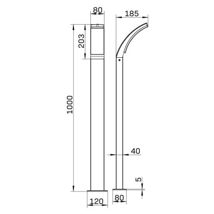 LED-Außenleuchte AMY LED/12W/230V 100 cm IP44 schwarz