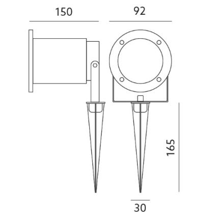 LED Außenleuchte BLAKE 2 GU10/6W/230V IP65