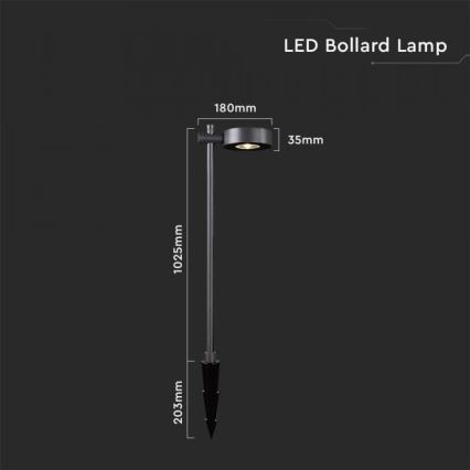LED-Außenleuchte LED/7W/230V 4000K IP65 schwarz