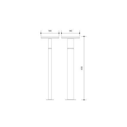 LED-Außenleuchte mit Sensor BARI LED/10W/230V 4000K 60 cm IP54 anthrazit