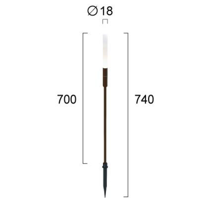 LED-Außenleuchte STICK LED/1,5W/24V IP65 braun