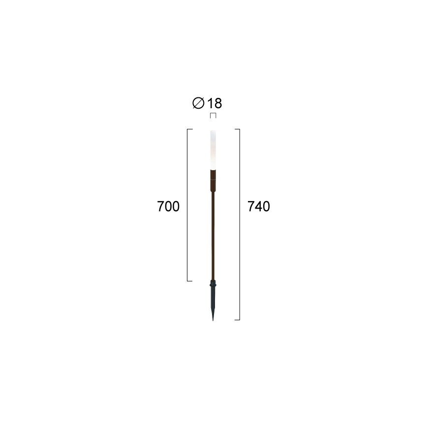 LED-Außenleuchte STICK LED/1,5W/24V IP65 braun