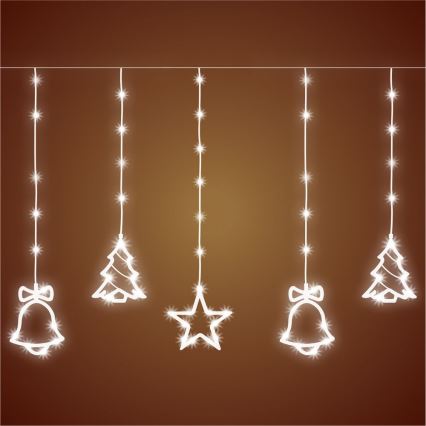 LED-Außenlichterkette, 186 LEDs, 7 m, IP44, kaltweiß