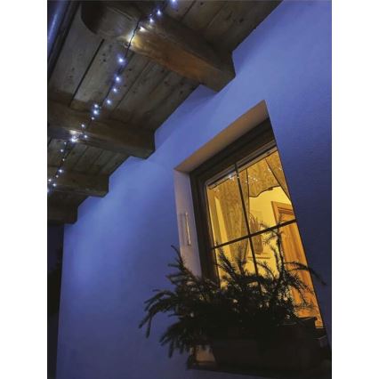 LED-Außenlichterkette 40 LEDs/9 m IP44 kaltweiß