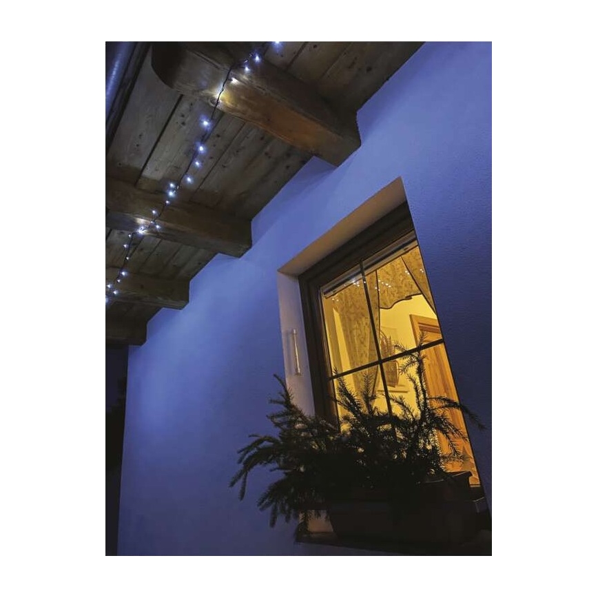 LED-Außenlichterkette 40 LEDs/9 m IP44 kaltweiß