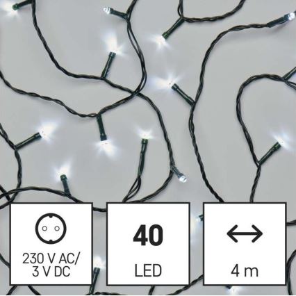 LED-Außenlichterkette 40 LEDs/9 m IP44 kaltweiß