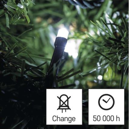 LED-Außenlichterkette 40 LEDs/9 m IP44 kaltweiß