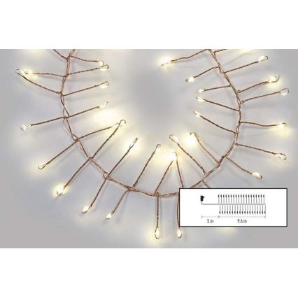 LED-Außenlichterkette 960 LEDs/8 Funktionen 9,6 m IP44 warmweiß