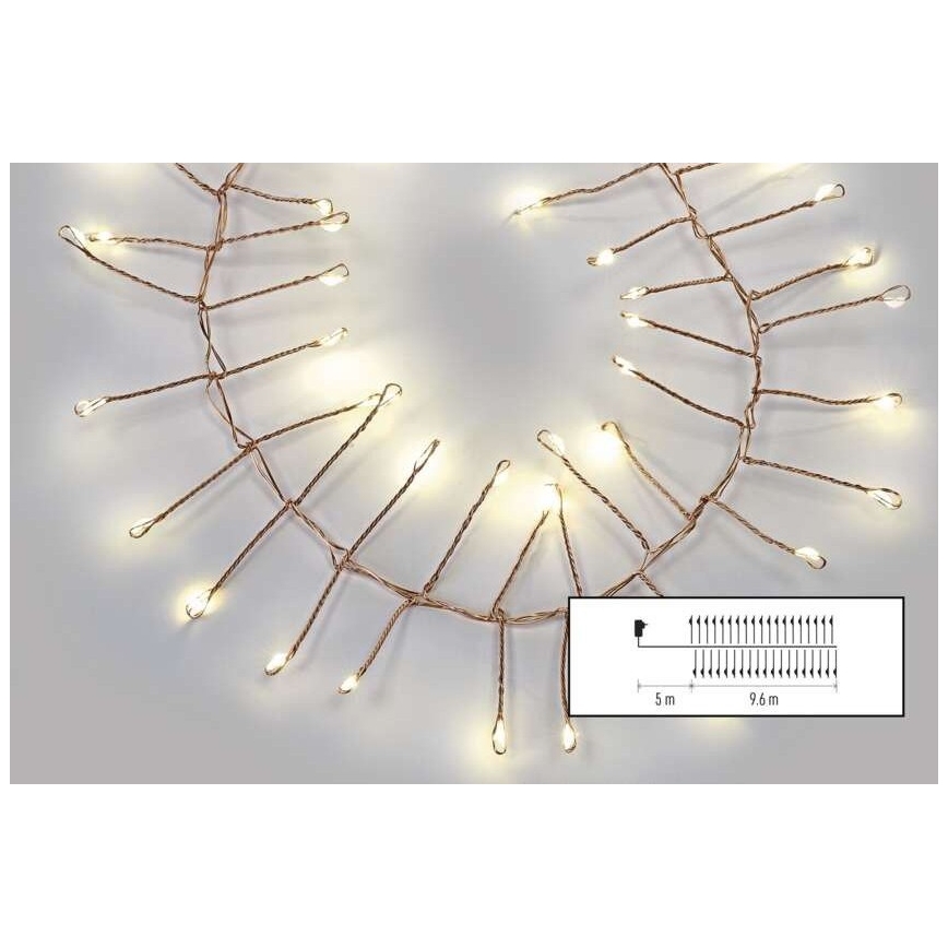 LED-Außenlichterkette 960 LEDs/8 Funktionen 9,6 m IP44 warmweiß