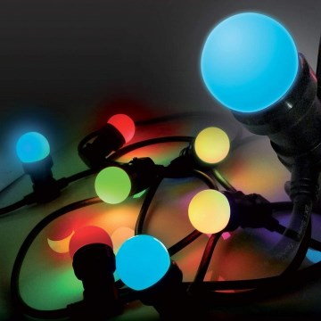 LED Außenlichterkette EASY CONNECT 8xE27 5m IP44 mehrfarbig
