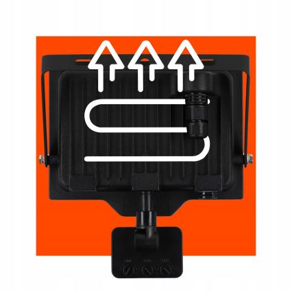 LED Außenstrahler mit Bewegungs- und Dämmerungssensor LED/50W/230V 4500K IP65 schwarz