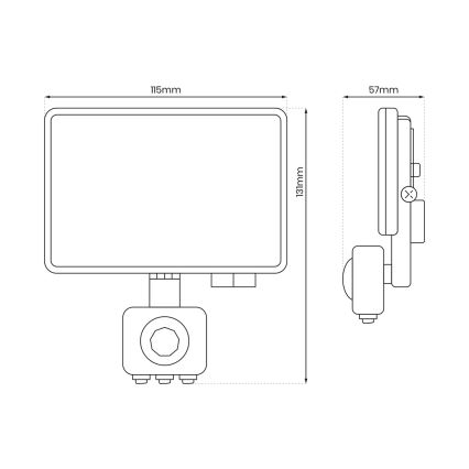 LED-Außenstrahler mit Sensor LED/20W/230V 5000K IP44