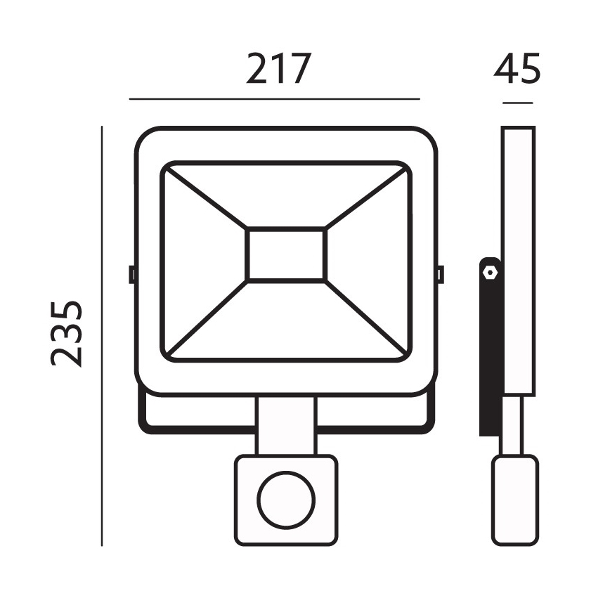 LED-Außenstrahler mit Sensor LED/50W/230V 6500K IP44