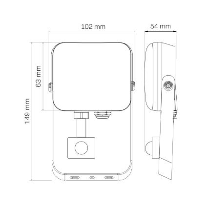 LED-Außenstrahler mit Sensor MILKY LED/10W/230V 4000K IP65