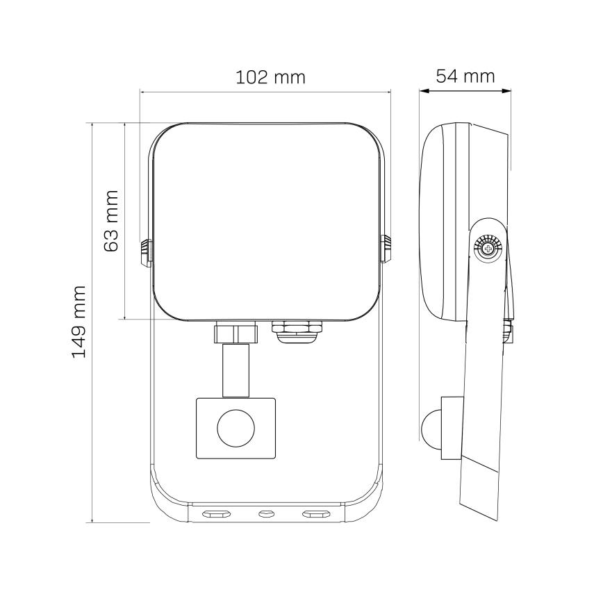 LED-Außenstrahler mit Sensor MILKY LED/10W/230V 4000K IP65