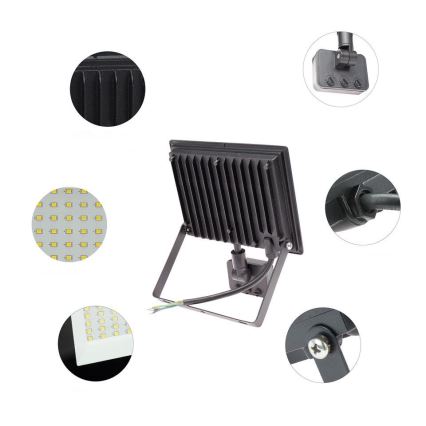 LED-Außenstrahler mit Sensor NOCTIS LUX 3 LED/50W/230V 4000K IP44 schwarz